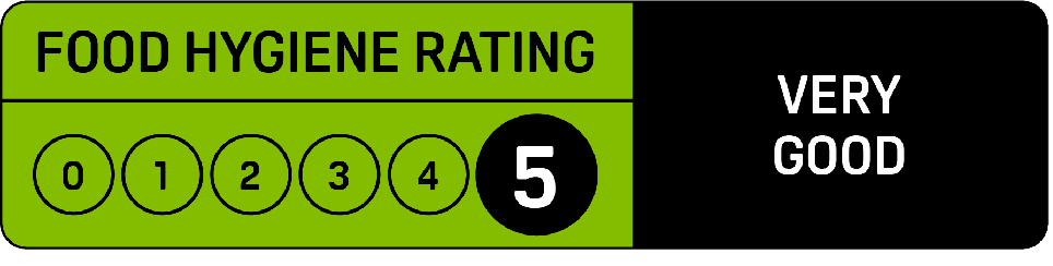 Food Hygiene Rating 5: Very Good, awarded by the Food Standards Agency