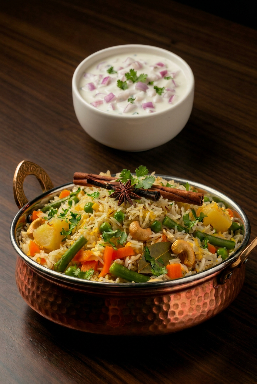 Saffron vegetable pulao with whole spices